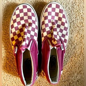 Pink checkered vans size 7 women’s